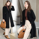 Elegant winter and autumn long cashmere wool coat - FashionByTeresa